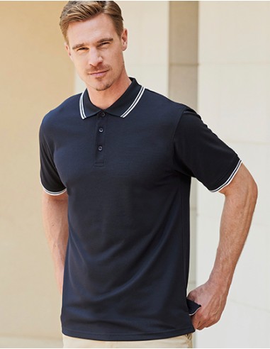 H-H482-Mens Coolplus® Short Sleeved Tipped Polo Shirt